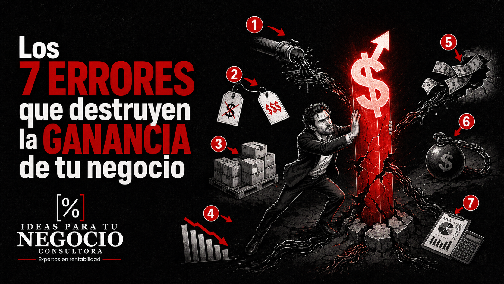 Portada de 7 errores que destruyen la ganancia de tu negocio